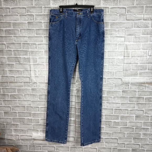 Wrangler George Strait Western Dark Wash Denim Cowboy Cut Jeans Mens 38 x 38 - Picture 1 of 11